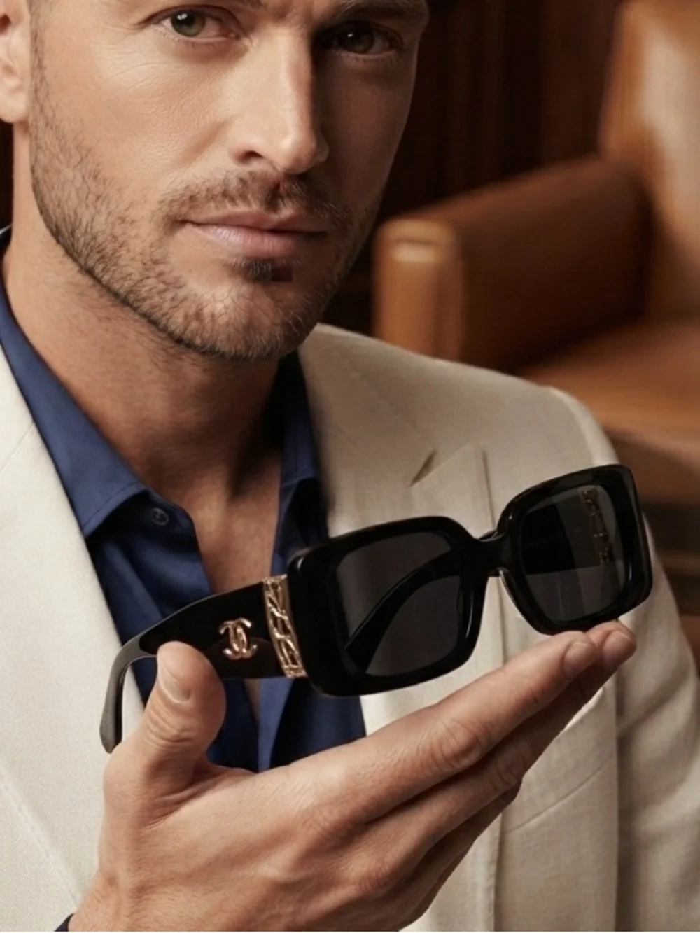 CHANEL Oversized Black Sunglasses